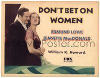 5f139 DON'T BET ON WOMEN TC '31 Edmund Lowe bets $10,000 wife Jeanette MacDonald won't betray him!