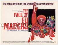 5f146 FACE OF FU MANCHU TC '65 art of Asian villain Christopher Lee by Mitchell Hooks, Sax Rohmer