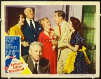 5f494 FATHER'S LITTLE DIVIDEND LC#6 '51 Spencer Tracy, Elizabeth Taylor, Joan Bennett & others!