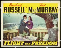 5f501 FLIGHT FOR FREEDOM LC '43 Russell & MacMurray in a story that was hushed before Pearl Harbor!