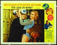 5f023 FOR LOVE OR MONEY signed LC#1 '63 by Julie Newmar, who's lifting weights & with Kirk Douglas!