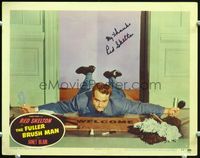 5f025 FULLER BRUSH MAN signed LC #3 '48 by Red Skelton, sprawled out on welcome mat with samples!