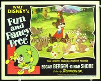 5f513 FUN & FANCY FREE LC #7 '47 great cartoon image of baby bear entertaining forrest animals!