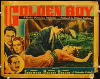 5f532 GOLDEN BOY LC '39 boxer William Holden lays in the grass with sexy Barbara Stanwyck!