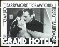5f537 GRAND HOTEL LC#4 R50s close up of John Barrymore kissing beautiful Greta Garbo!