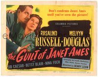 5f159 GUILT OF JANET AMES TC '47 Melvyn Douglas, don't condemn Rosalind Russell until you see it!