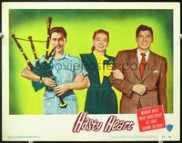 5f549 HASTY HEART LC#6 '50 Patricia Neal arm-in-arm with Ronald Reagan & Richard Todd w/bagpipes!