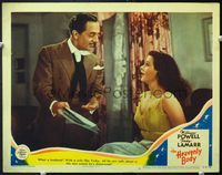 5f552 HEAVENLY BODY LC#2 '44 scientist William Powell talks to sexy wife Hedy Lamarr in bed!