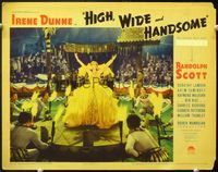 5f555 HIGH, WIDE & HANDSOME LC '37 great c/u of beautiful Irene Dunne performing in medicine show!