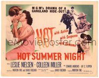 5f168 HOT SUMMER NIGHT TC '56 Leslie Nielsen kisses Colleen Miller, drama of a Gangland hide-out!