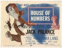 5f169 HOUSE OF NUMBERS TC '57 two Jack Palances, sexy Barbara Lang, most amazing get-away ever!