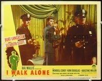5f586 I WALK ALONE LC#8 '48 cops with guns in front of Burt Lancaster protecting Lizabeth Scott!