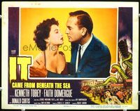 5f596 IT CAME FROM BENEATH THE SEA LC '55 Ray Harryhausen, c/u of Don Curtis & sexy Faith Domergue!