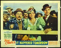 5f597 IT HAPPENED TOMORROW LC '44 Dick Powell & beautiful Linda Darnell, directed by Rene Clair