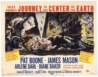 5f183 JOURNEY TO THE CENTER OF THE EARTH TC '59 Jules Verne, great sci-fi monster artwork!