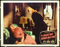 5f615 KILLER THAT STALKED NEW YORK LC#8 '50 Evelyn Keyes leans down over Dorothy Malone on couch!