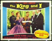 5f619 KING & I LC#6 '56 Yul Brynner stares at Deborah Kerr in fancy gown in palace!