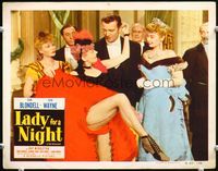 5f627 LADY FOR A NIGHT LC R50 John Wayne & Joan Blondell with sexy chorus girl showing legs!