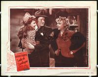 5f631 LADY OF BURLESQUE LC#7 R48 Barbara Stanwyck in leopard suit hugs Michael O'Shea!