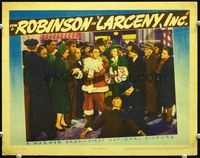 5f633 LARCENY INC. LC '42 Edward G. Robinson takes off his Santa beard & hands over money!