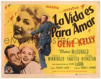 5f198 LIVING IN A BIG WAY Spanish/U.S. TC '47 great images of Gene Kelly with pretty Marie McDonald!