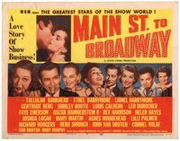 5f201 MAIN ST. TO BROADWAY TC '53 Tallulah Bankhead, Rex Harrison, Cornel Wilde & 7 more stars!