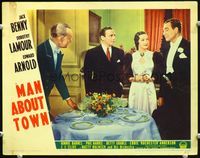 5f676 MAN ABOUT TOWN LC '39 Jack Benny & Dorothy Lamour prepare to dine with Phil Harris!