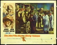 5f684 MAN WHO SHOT LIBERTY VALANCE LC#8 '62 Lee Marvin teaches James Stewart about western law!
