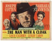 5f207 MAN WITH A CLOAK TC '51 what strange hold did he have over Barbara Stanwyck & Joseph Cotten!