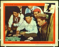 5f688 MAN WITH THE GOLDEN ARM LC#8 '56 Frank Sinatra as dealer in poker game with huge pot!