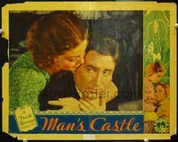 5f692 MAN'S CASTLE LC '33 great close up of Loretta Young hugging indifferent Spencer Tracy!