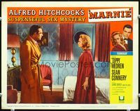 5f694 MARNIE LC#1 '64 Alfred Hitchcock, Sean Connery glares at Tippi Hedren in in bedroom on boat!