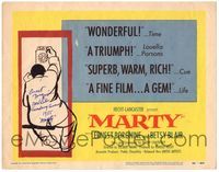 5f002 MARTY signed TC '55 by Ernest Borgnine, winner Best Actor Academy Award!