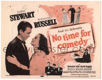 5f223 NO TIME FOR COMEDY TC R56 great romantic close up of Jimmy Stewart & Rosalind Russell!