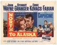 5f226 NORTH TO ALASKA TC '60 John Wayne & sexy Capucine in a fun-filled adventure in the Yukon!