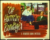 5f739 OF HUMAN BONDAGE LC '46 Paul Henreid & Eleanor Parker on couch, from Somerset Maugham novel!