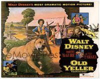 5f229 OLD YELLER TC '57 great artwork of Disney's most classic canine & Fess Parker!