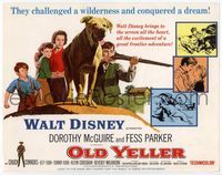 5f230 OLD YELLER TC R65 great artwork of Disney's most classic canine & Fess Parker!