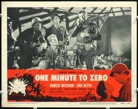 5f747 ONE MINUTE TO ZERO LC#2 R56 border art of Robert Mitchum, Ann Blyth & fighter jets!