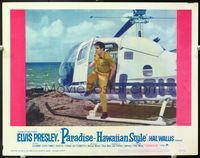 5f754 PARADISE - HAWAIIAN STYLE LC#6 '66 Elvis Presley on the beach exiting helicopter!