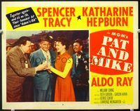 5f757 PAT & MIKE LC#3 '52 Spencer Tracy smiles at tournament winner Katharine Hepburn!