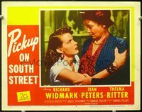 5f766 PICKUP ON SOUTH STREET LC #8 '53 Thelma Ritter & Jean Peters in Samuel Fuller noir classic!