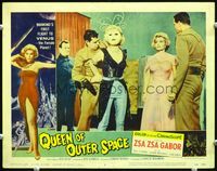 5f783 QUEEN OF OUTER SPACE LC#7 '58 sexy Zsa Zsa Gabor watching alien grabbed by space men!