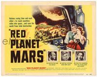5f247 RED PLANET MARS TC '52 art of Peter Graves & sexy Andrea King trying to save the world!