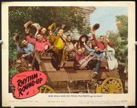 5f798 RHYTHM ROUND-UP LC '45 Bob Wills and His Texas Playboys with their instruments on wagon!
