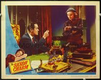 5f815 SAXON CHARM LC #2 '48 Robert Montgomery at desk offers Audrey Totter some lipstick!