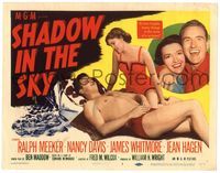 5f258 SHADOW IN THE SKY TC '52 Ralph Meeker forgets many things in the arms of Jean Hagen!