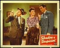 5f826 SHADOW OF SUSPICION LC '44 Marjorie Weaver standing by detective Peter Cookson!