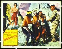 5f832 SHOTGUN LC '55 it takes four Native American Indians to drag Yvonne De Carlo from teepee!