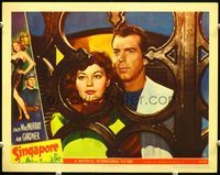 5f837 SINGAPORE LC#4 '47 close-up of Ava Gardner & Fred MacMurray in window!
